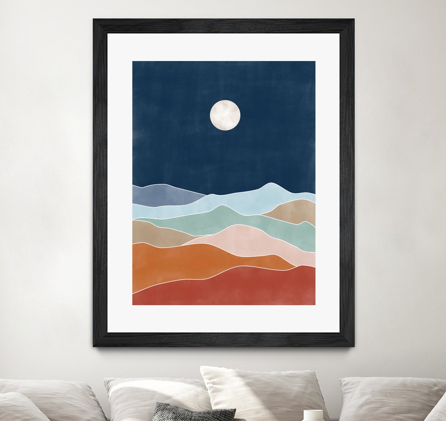 Moonlit Hill Scape by Elena Ristova on GIANT ART - abstract abstract