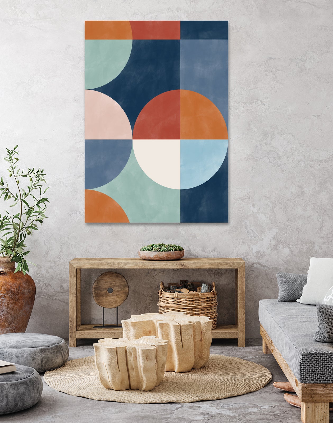 Geometric Shapes With Bold Circles by Elena Ristova on GIANT ART - abstract abstract