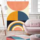 Rainbow Plus Shapes  Blue Mustard10 by Ana Rut Bre on GIANT ART - abstract abstract