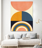 Rainbow Plus Shapes  Blue Mustard10 by Ana Rut Bre on GIANT ART - abstract abstract