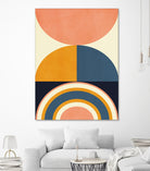 Rainbow Plus Shapes  Blue Mustard10 by Ana Rut Bre on GIANT ART - abstract abstract