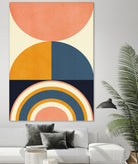 Rainbow Plus Shapes  Blue Mustard10 by Ana Rut Bre on GIANT ART - abstract abstract