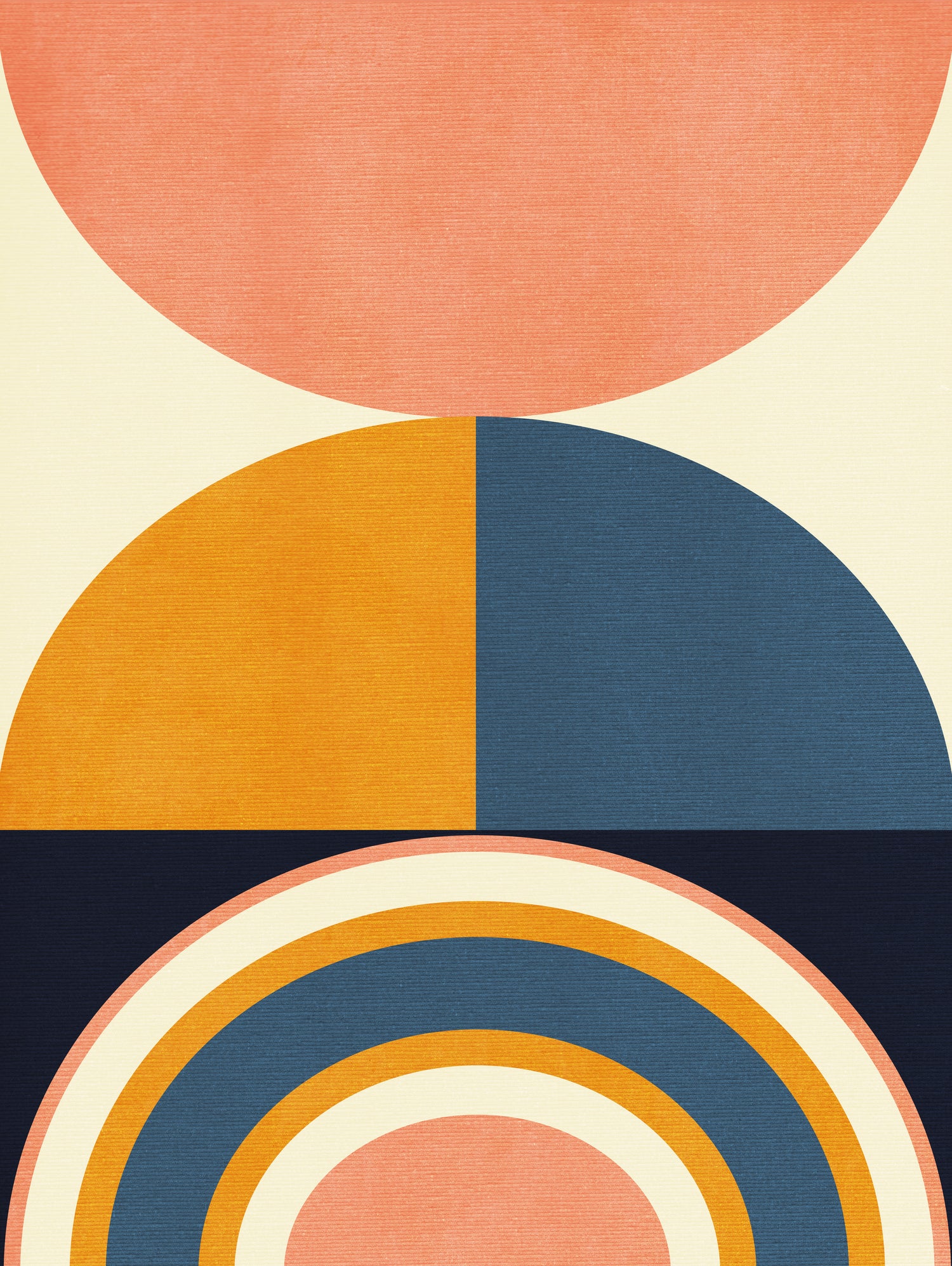 Rainbow Plus Shapes  Blue Mustard10 by Ana Rut Bre on GIANT ART - abstract abstract