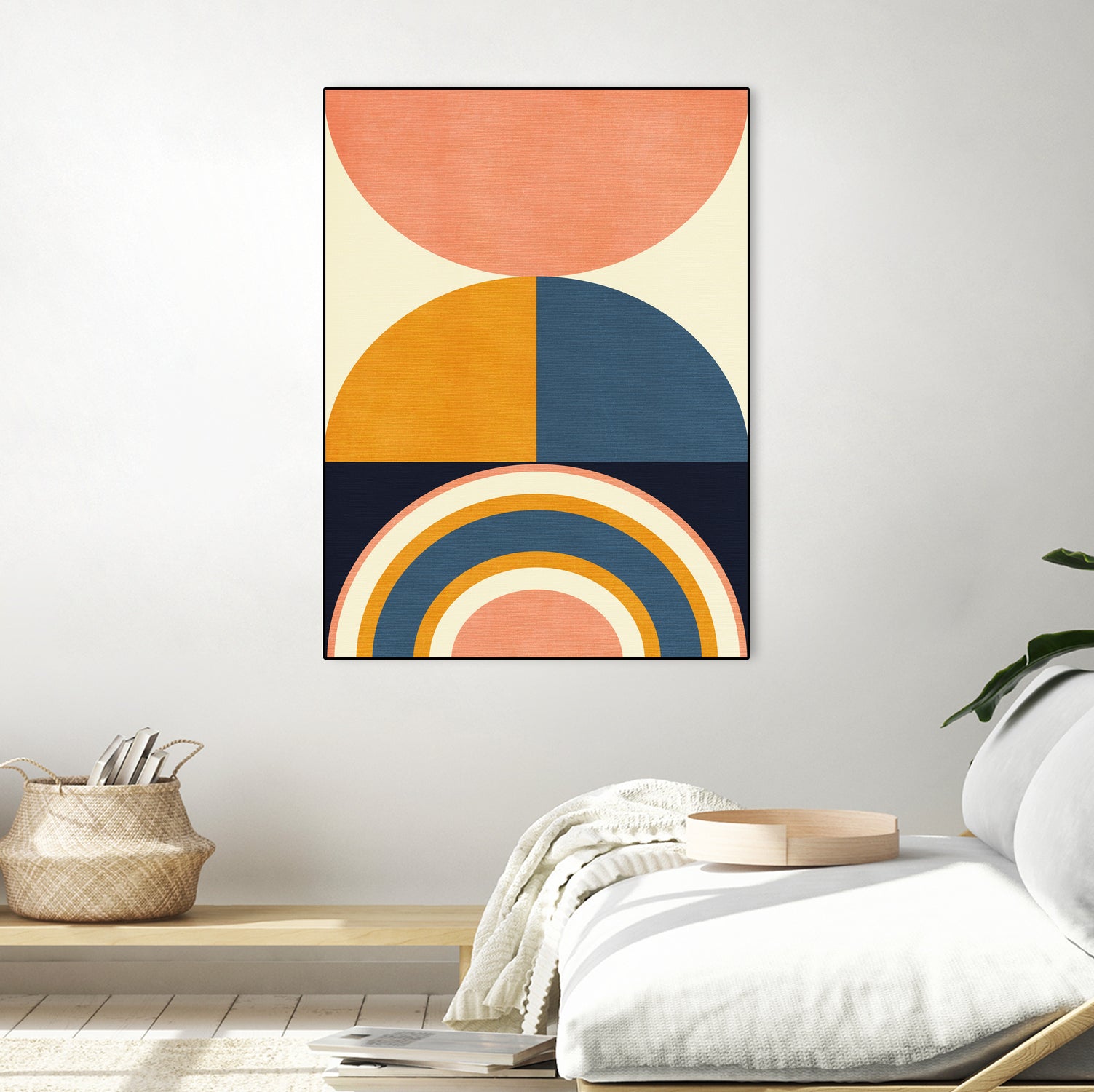 Rainbow Plus Shapes  Blue Mustard10 by Ana Rut Bre on GIANT ART - abstract abstract