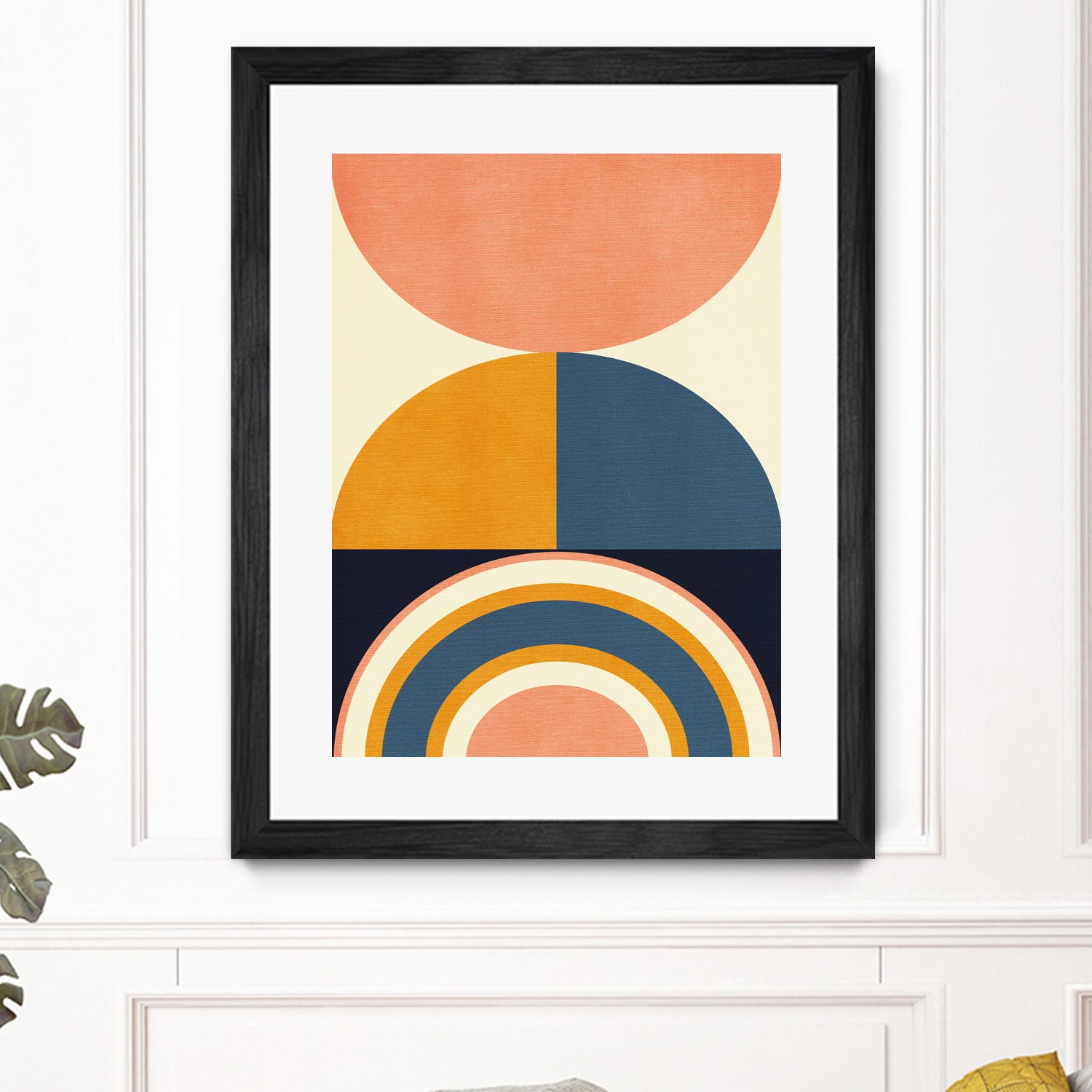 Rainbow Plus Shapes  Blue Mustard10 by Ana Rut Bre on GIANT ART - abstract abstract