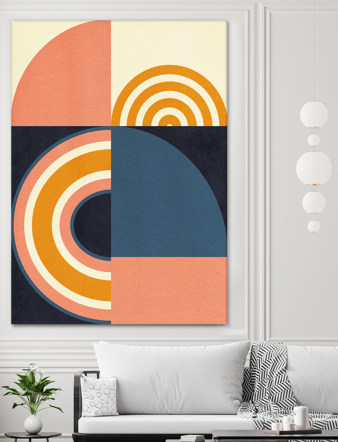 Rainbow Plus Shapes  Blue Mustard9 by Ana Rut Bre on GIANT ART - abstract abstract