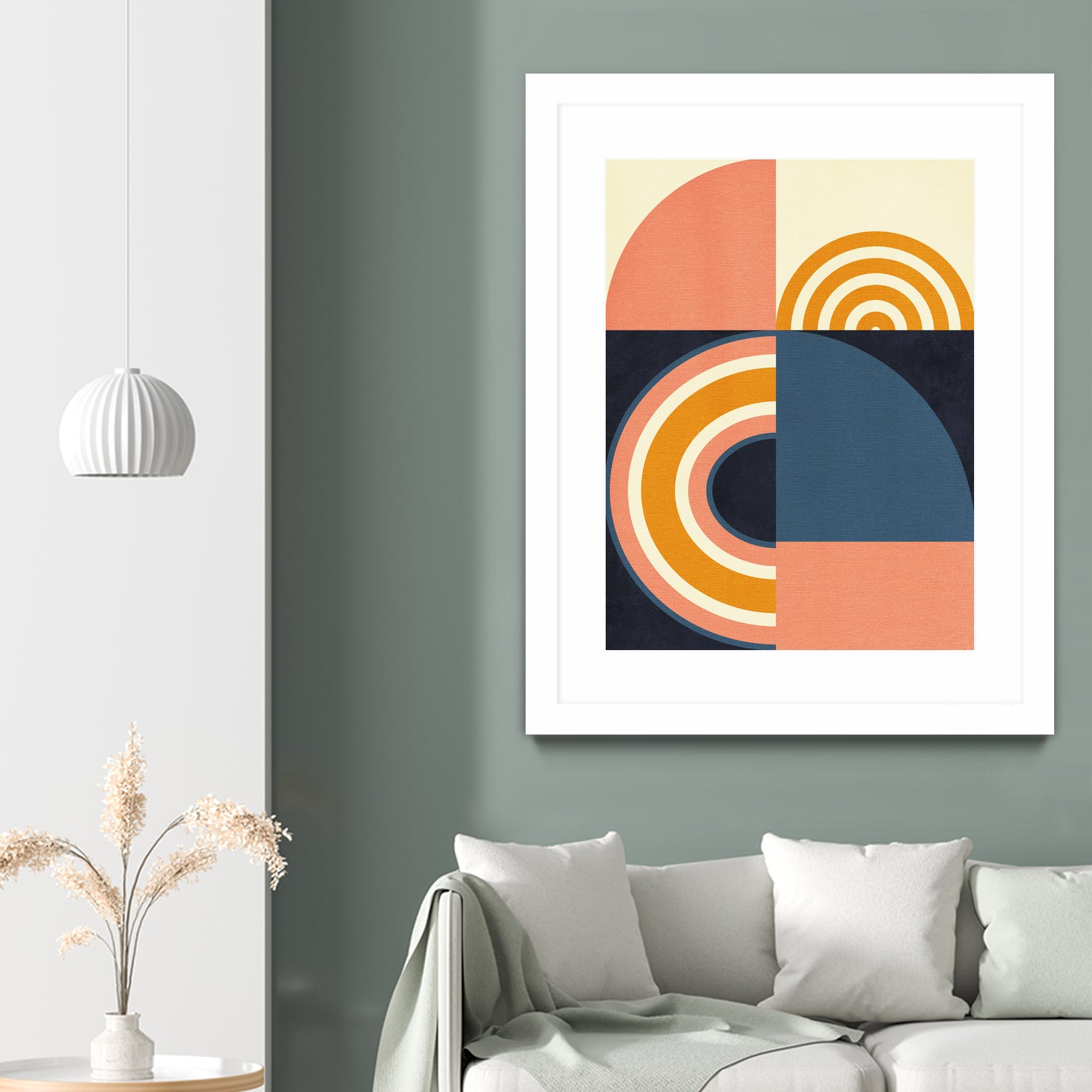 Rainbow Plus Shapes  Blue Mustard9 by Ana Rut Bre on GIANT ART - abstract abstract