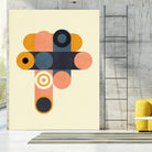 Rainbow Plus Shapes  Blue Mustard8 by Ana Rut Bre on GIANT ART - abstract abstract