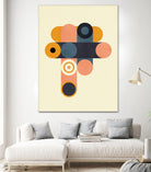 Rainbow Plus Shapes  Blue Mustard8 by Ana Rut Bre on GIANT ART - abstract abstract