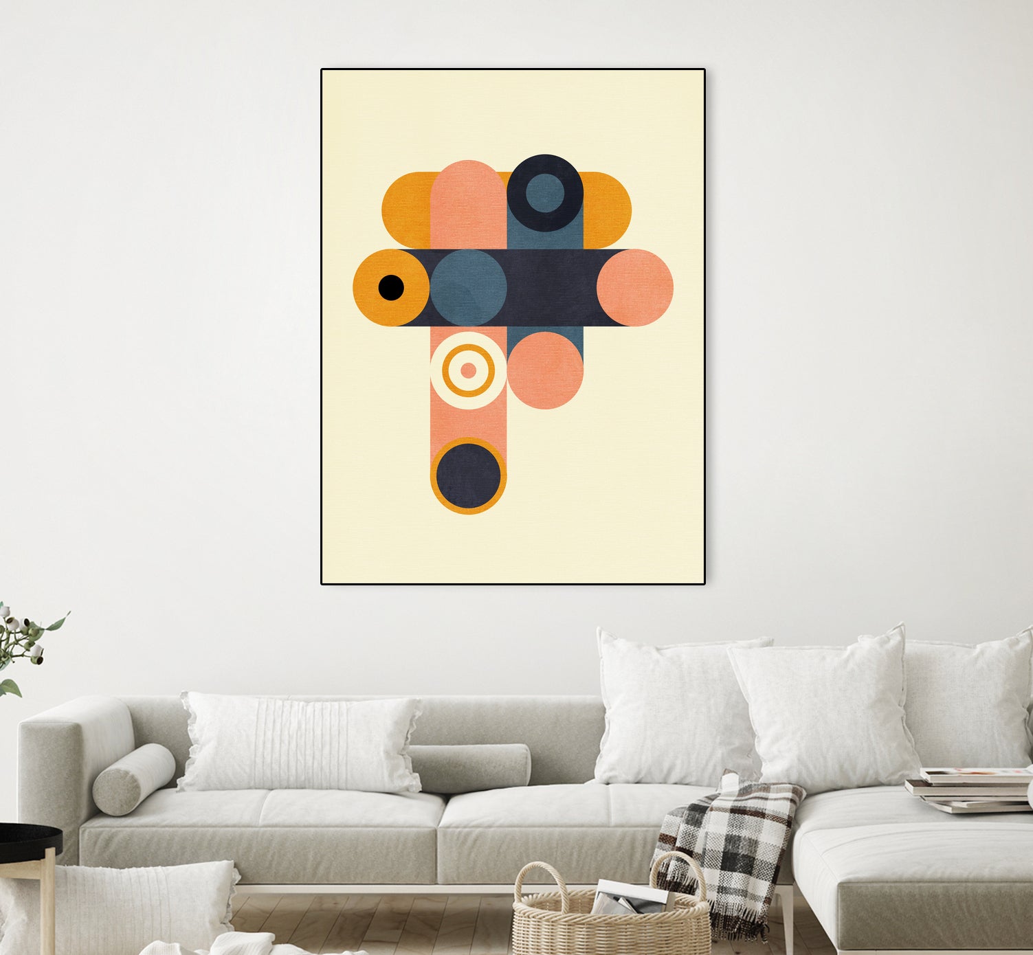 Rainbow Plus Shapes  Blue Mustard8 by Ana Rut Bre on GIANT ART - abstract abstract