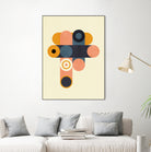 Rainbow Plus Shapes  Blue Mustard8 by Ana Rut Bre on GIANT ART - abstract abstract