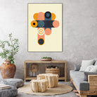 Rainbow Plus Shapes  Blue Mustard8 by Ana Rut Bre on GIANT ART - abstract abstract