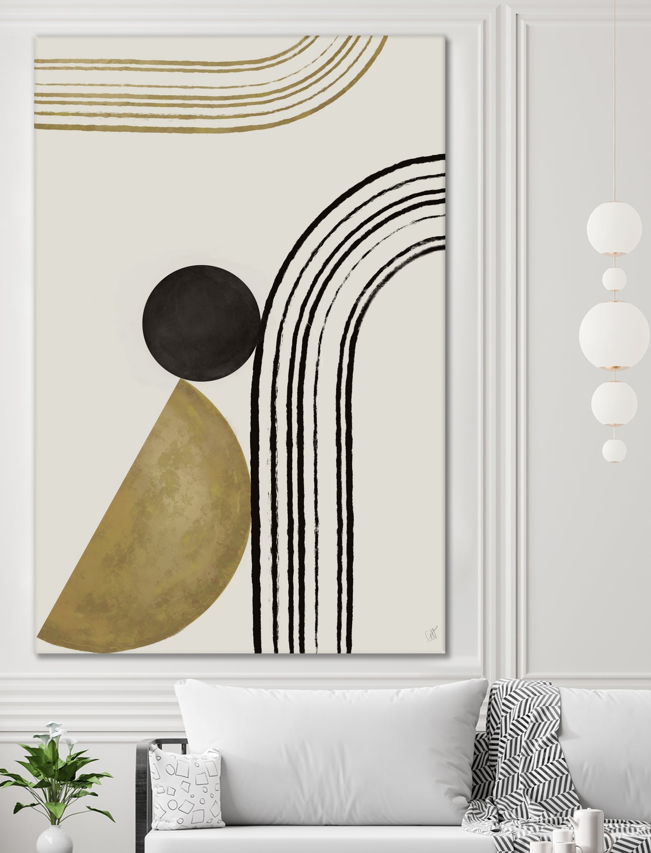 Scandi Gold Abstract by Anne-Marie on GIANT ART - abstract scandinavian style