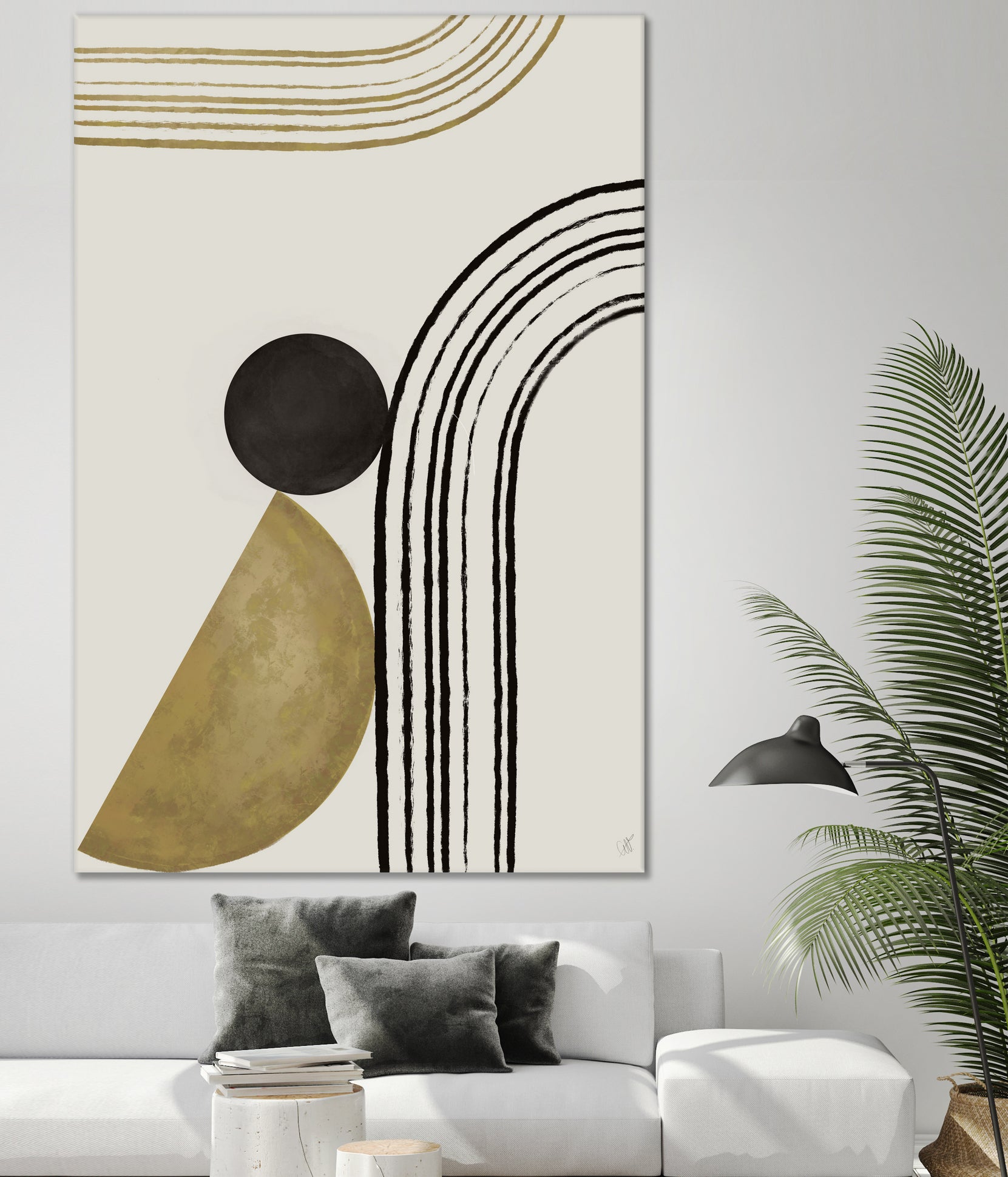 Scandi Gold Abstract by Anne-Marie on GIANT ART - abstract scandinavian style