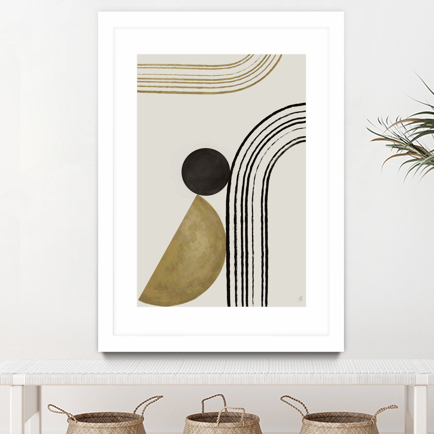 Scandi Gold Abstract by Anne-Marie on GIANT ART - abstract scandinavian style