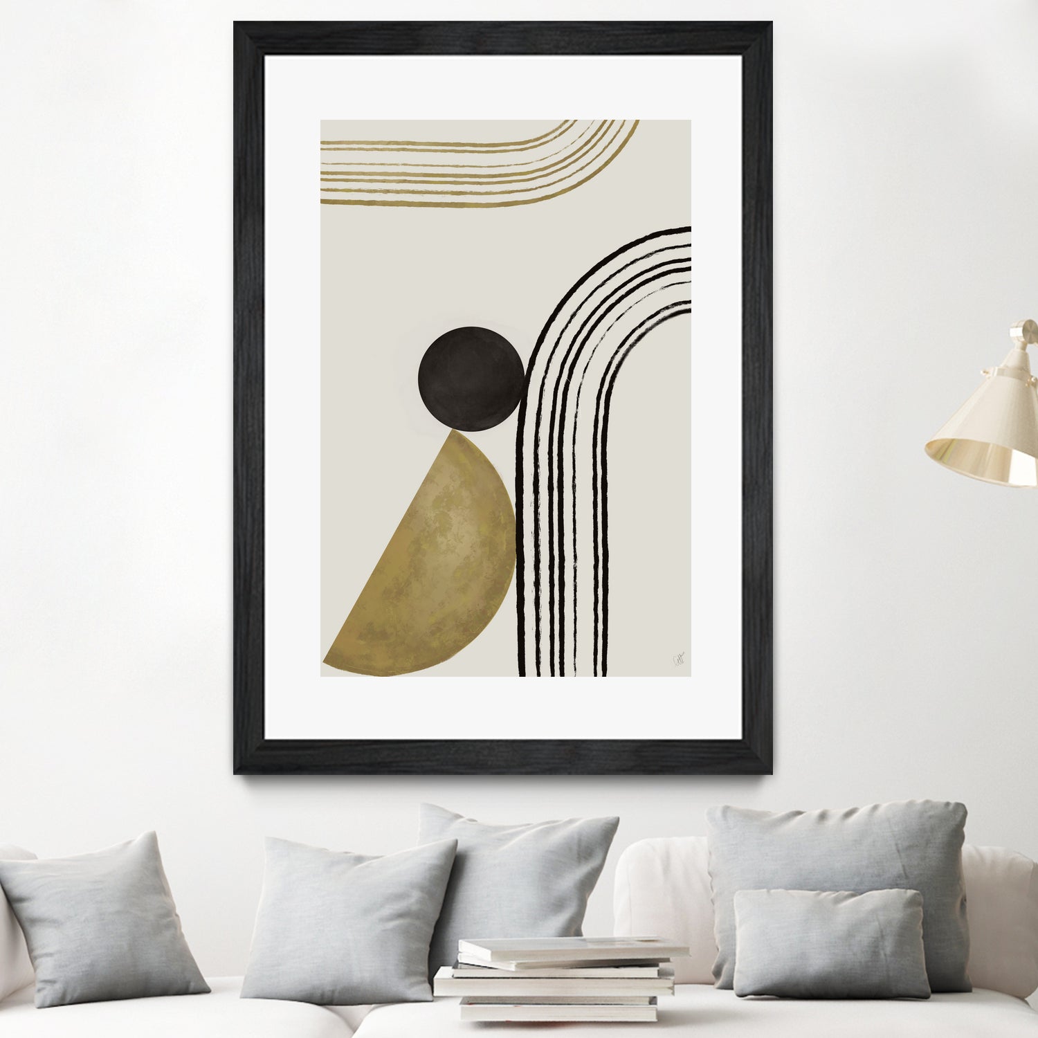 Scandi Gold Abstract by Anne-Marie on GIANT ART - abstract scandinavian style