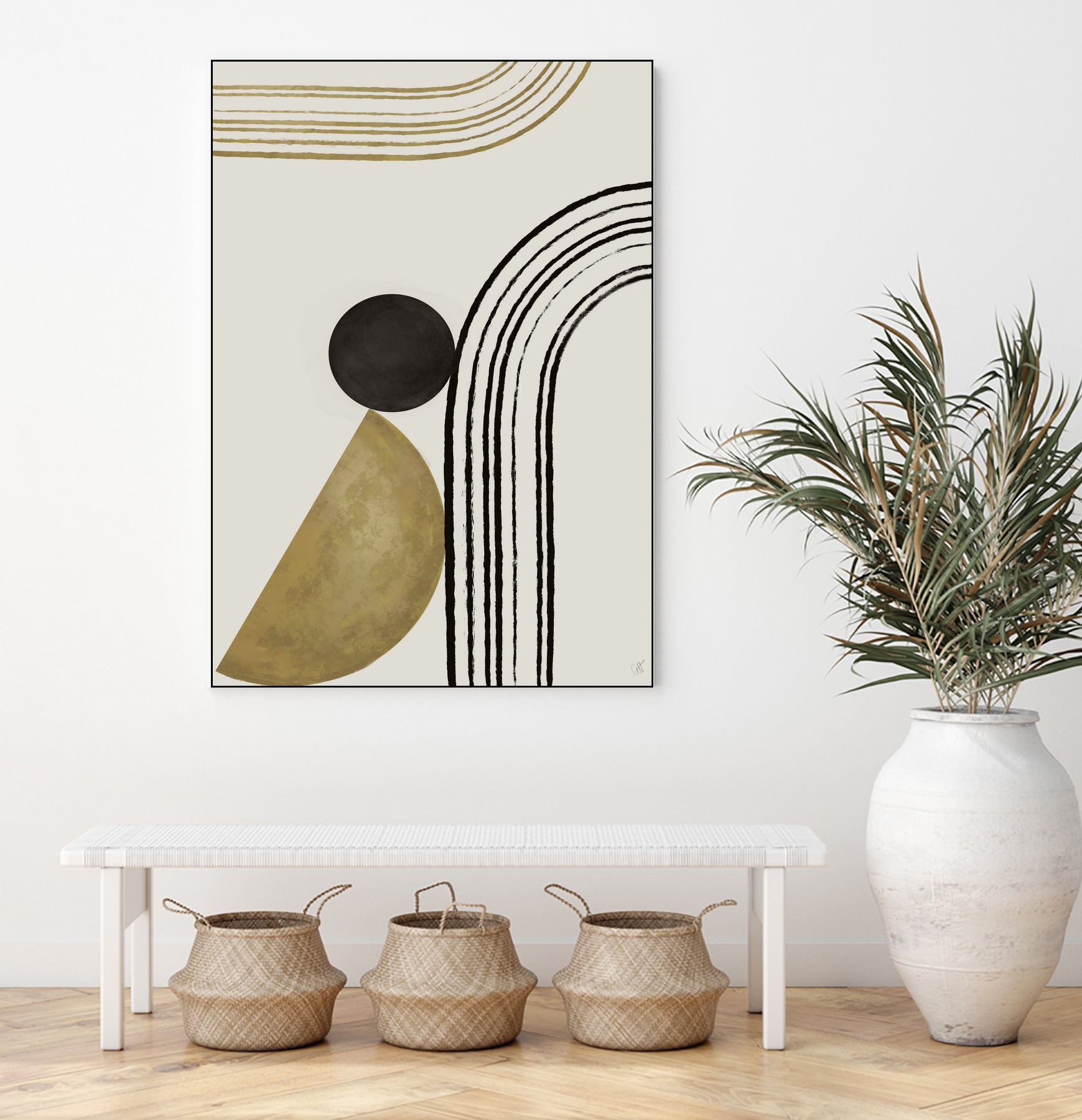 Scandi Gold Abstract by Anne-Marie on GIANT ART - abstract scandinavian style