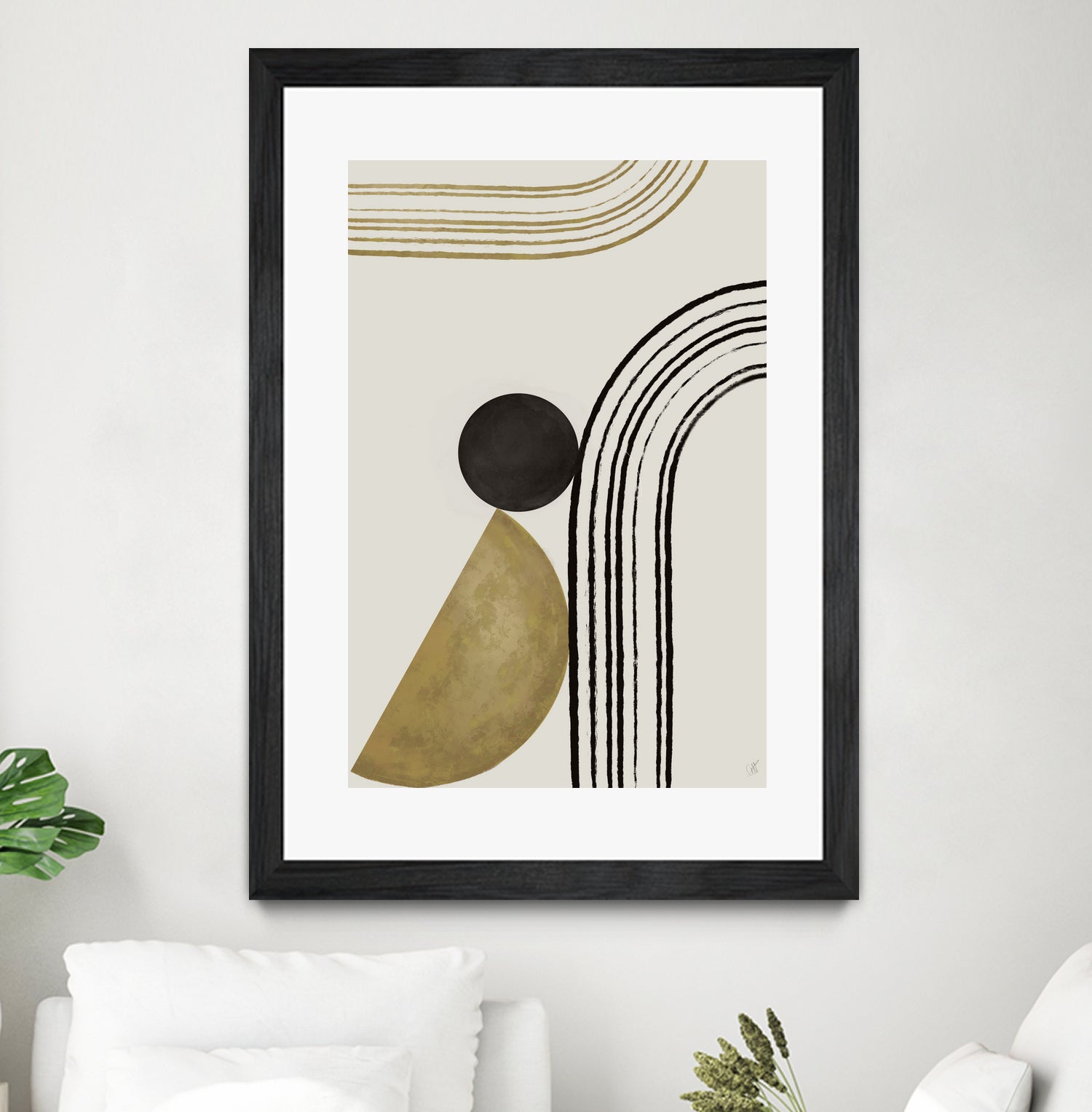 Scandi Gold Abstract by Anne-Marie on GIANT ART - abstract scandinavian style