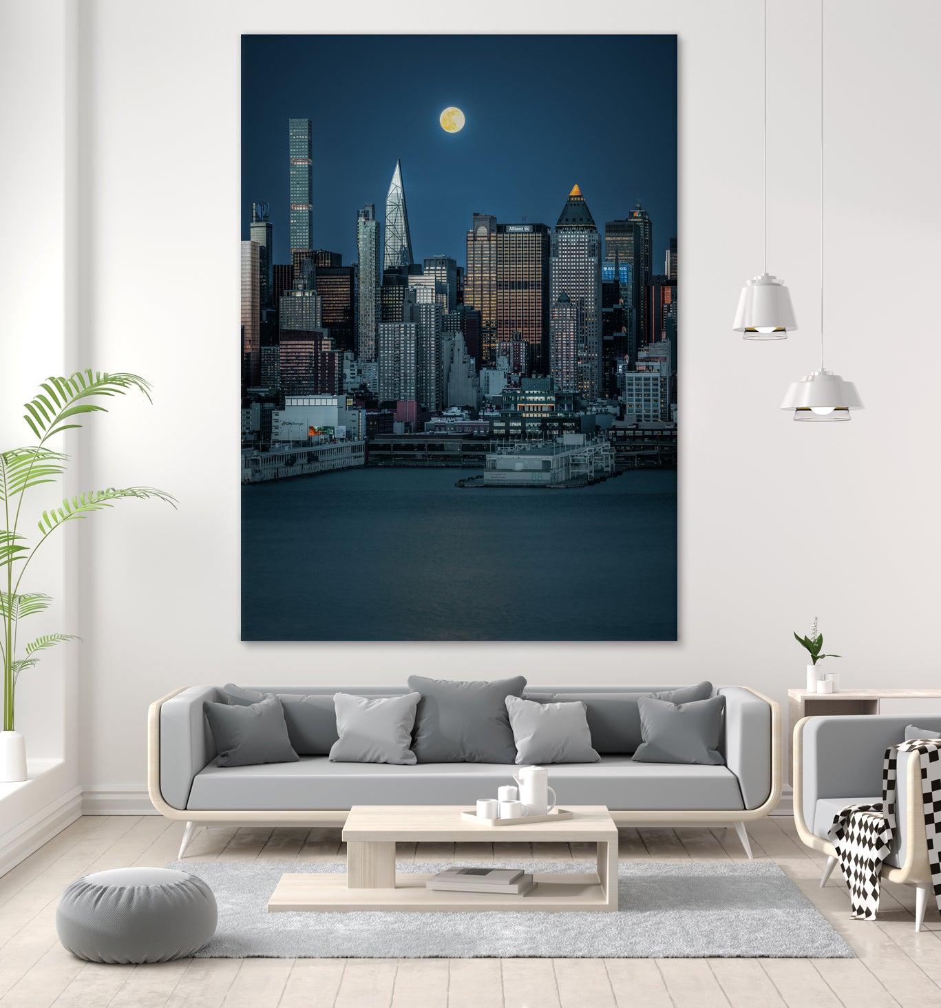 Lunar Elegance over Manhattan by Wei (David) Dai on GIANT ART - landscape usa