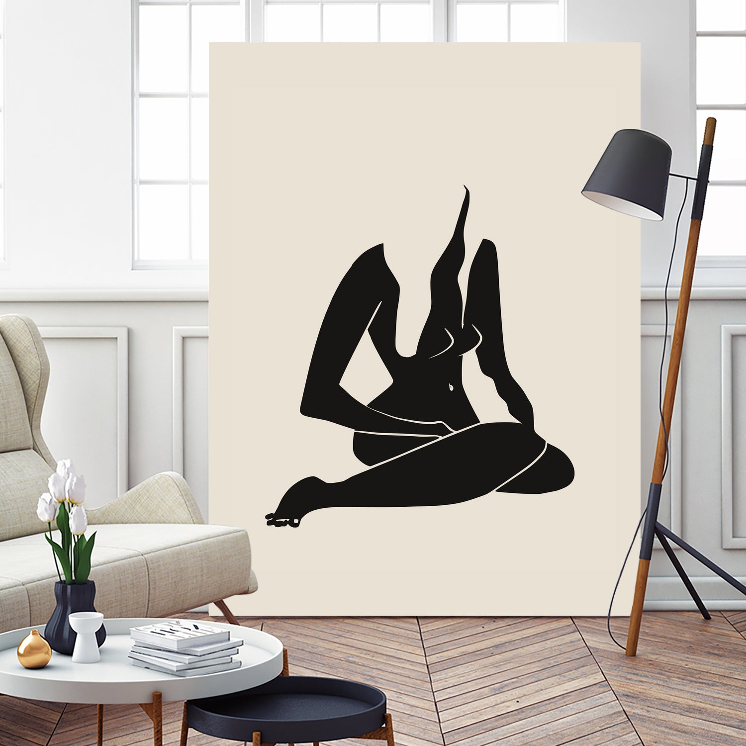Long Hair Nude In Black by Little Dean on GIANT ART - 7200 illustration