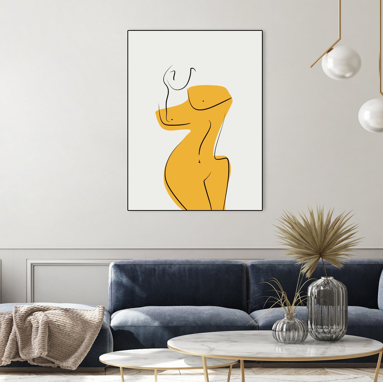 Elegant Female Nude Silhouette by Little Dean on GIANT ART - line art minimalist art