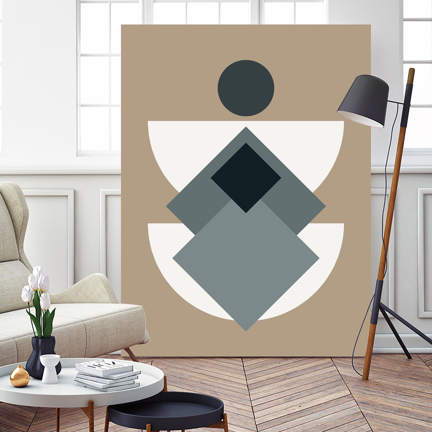 Mid Century In Greys by Little Dean on GIANT ART - abstract abstract