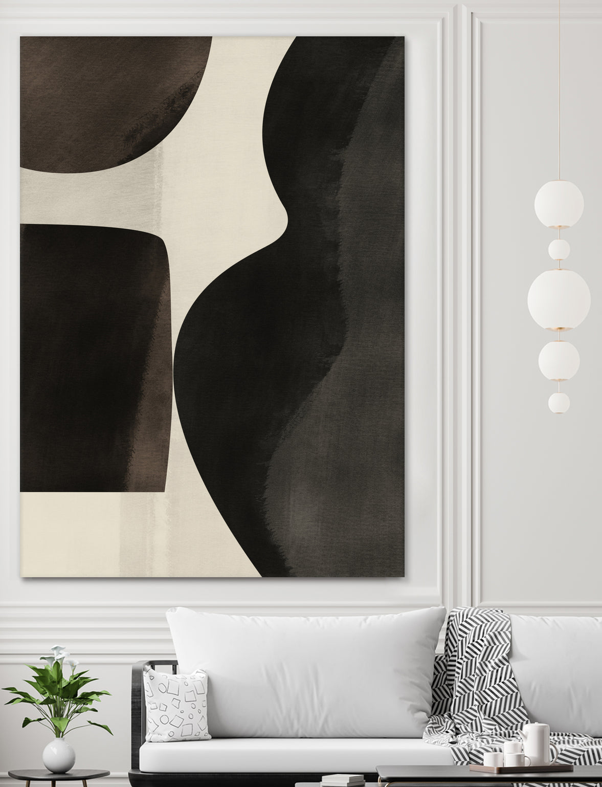 Black Abstract Collage by Little on GIANT ART - illustration beige