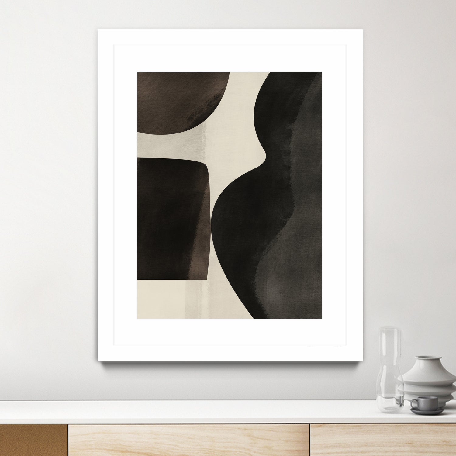 Black Abstract Collage by Little on GIANT ART - illustration beige