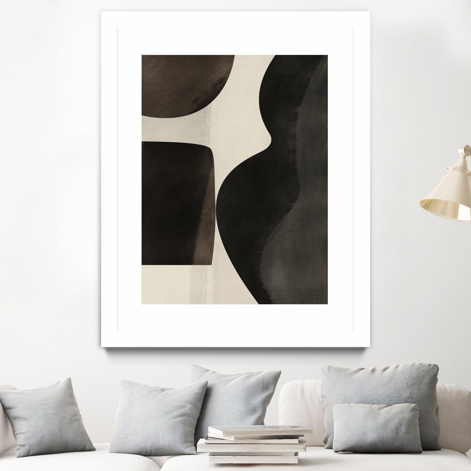 Black Abstract Collage by Little on GIANT ART - illustration beige