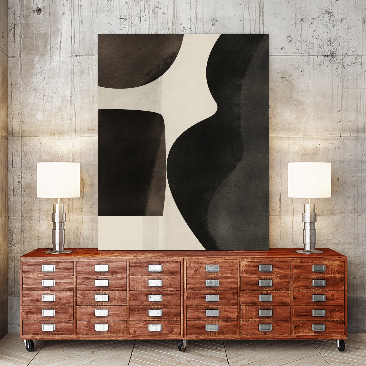 Black Abstract Collage by Little on GIANT ART - illustration beige