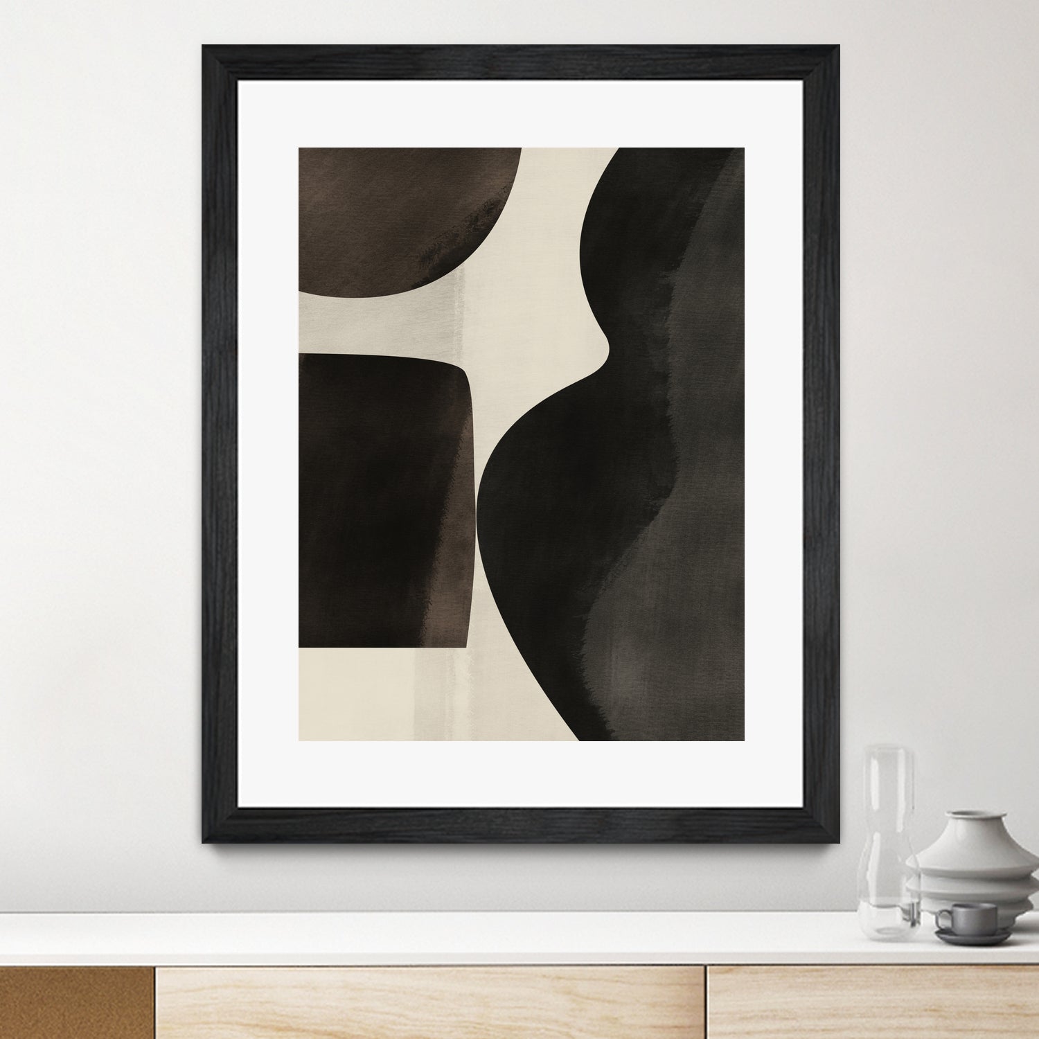 Black Abstract Collage by Little on GIANT ART - illustration beige