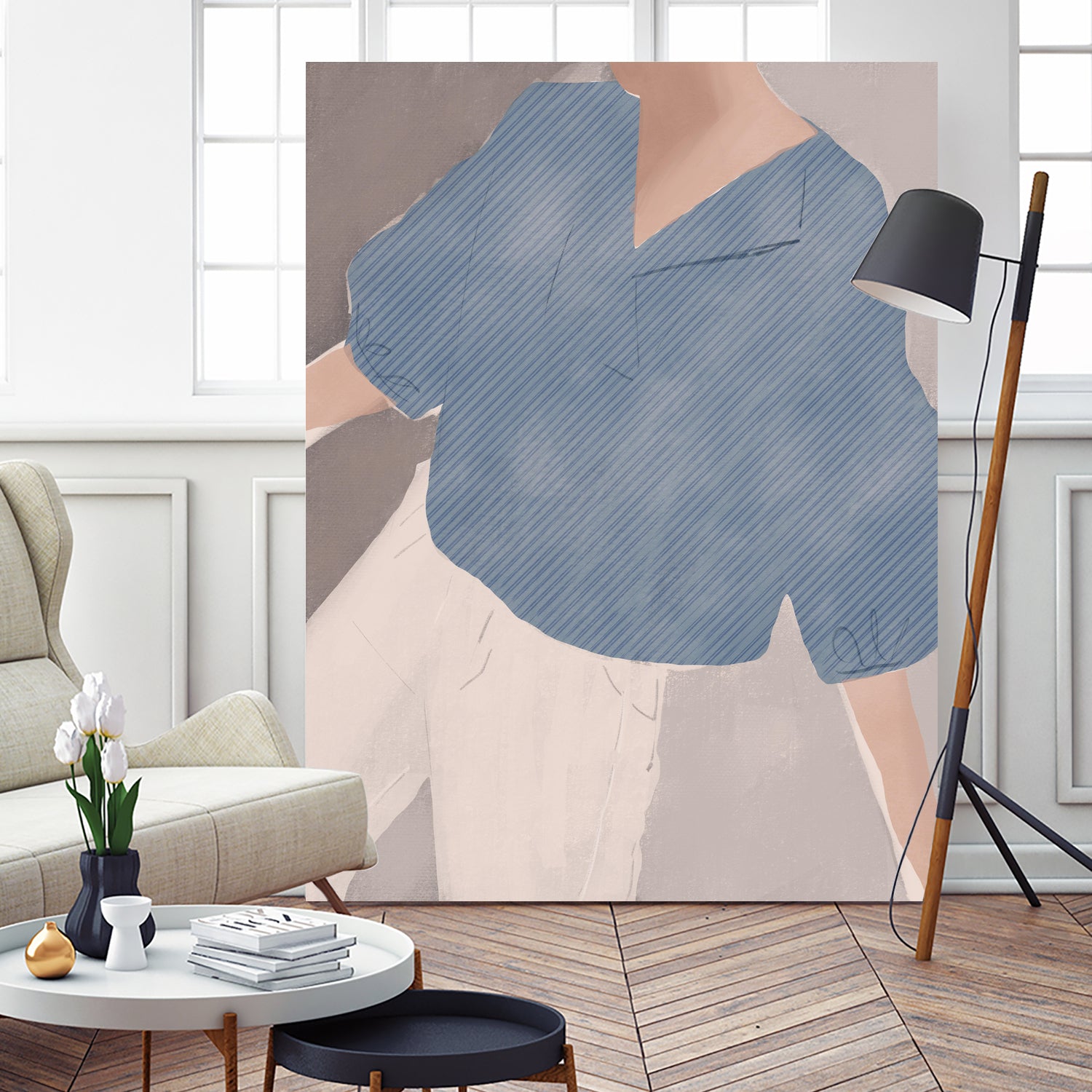 Striped Shirt Wanderer by Little on GIANT ART - illustration person