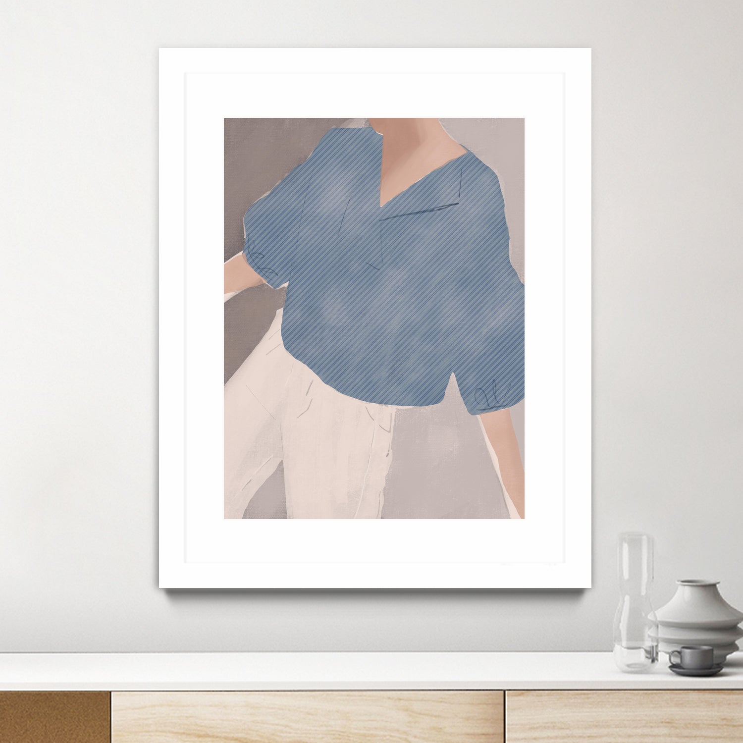 Striped Shirt Wanderer by Little on GIANT ART - illustration person