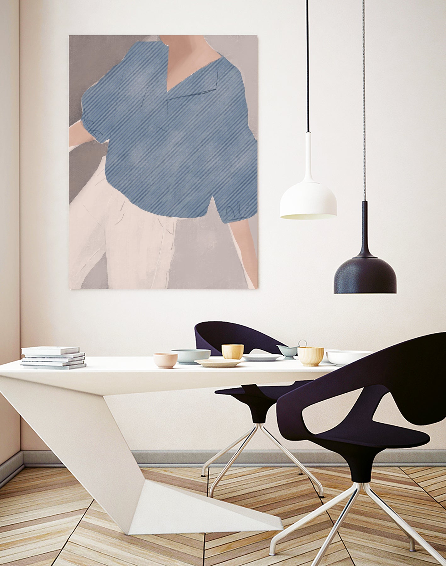 Striped Shirt Wanderer by Little on GIANT ART - illustration person