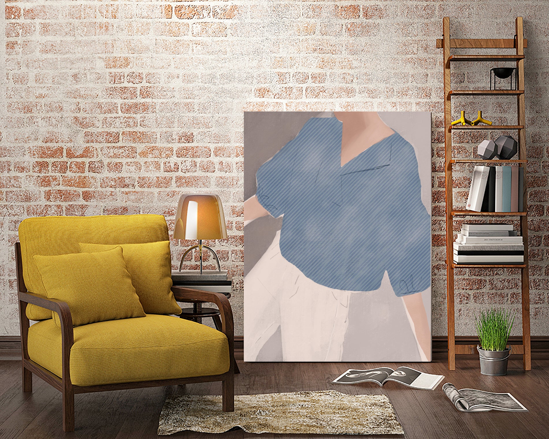 Striped Shirt Wanderer by Little on GIANT ART - illustration person