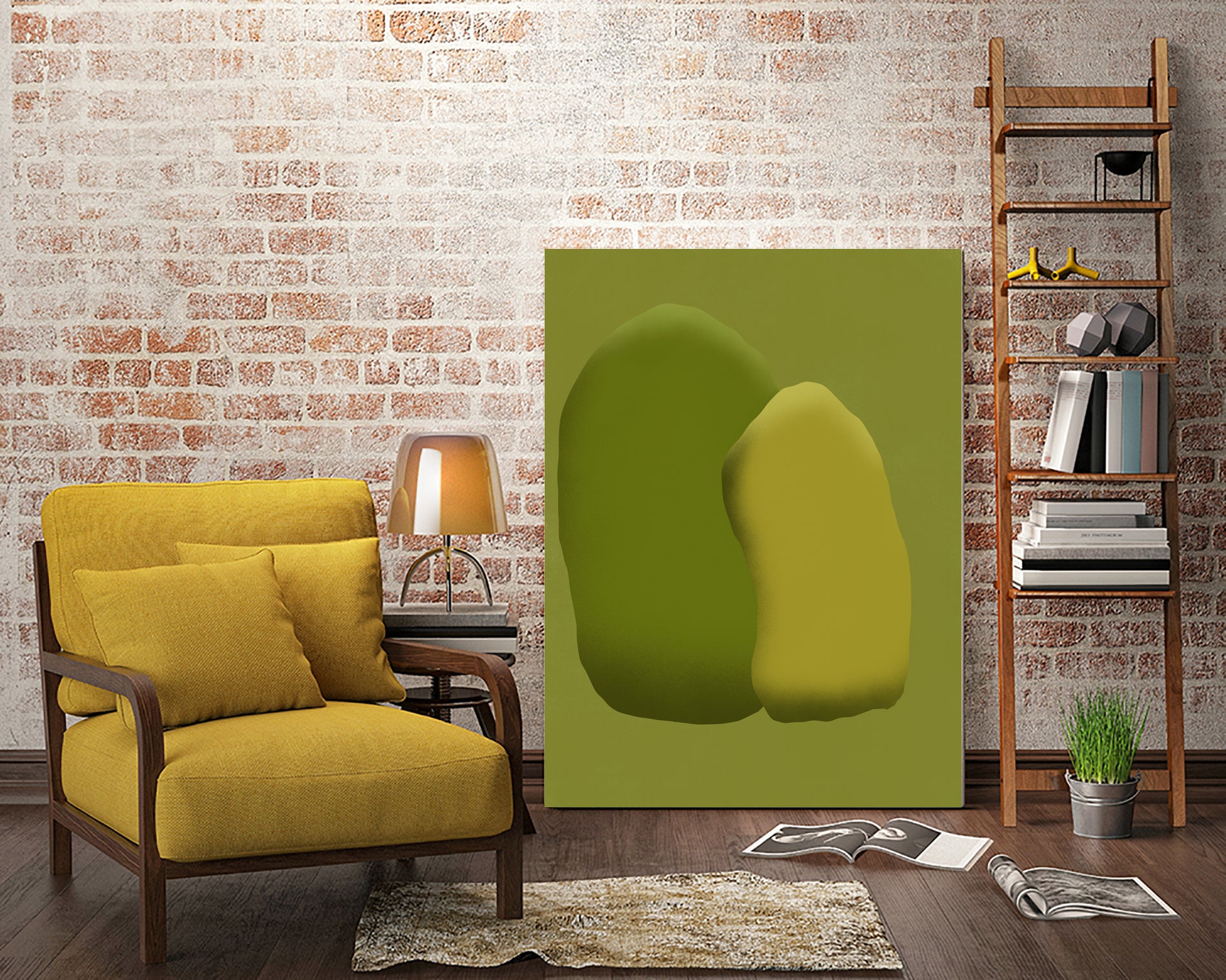 Stacking stone in green by Little on GIANT ART - illustration green