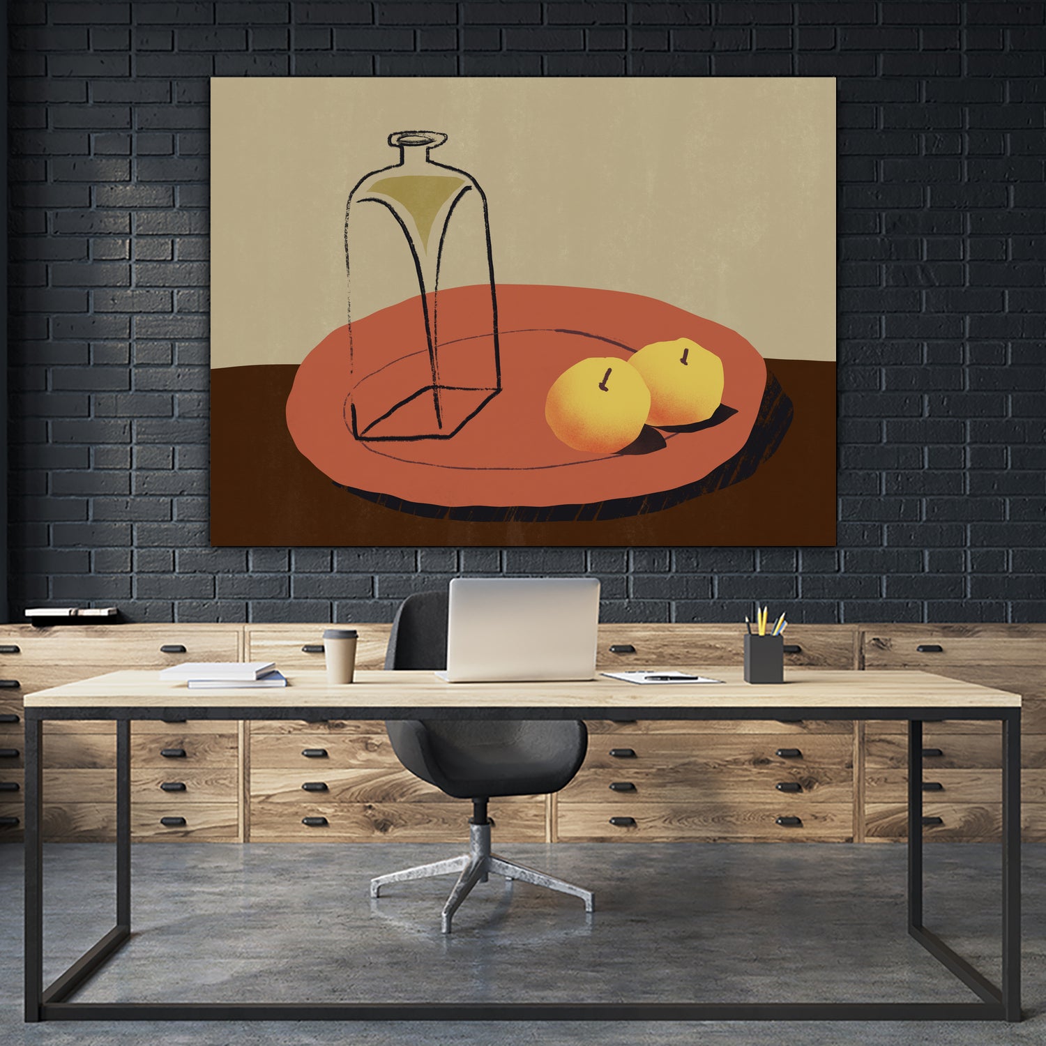 Jar and apple by Little Dean on GIANT ART - illustration still life art