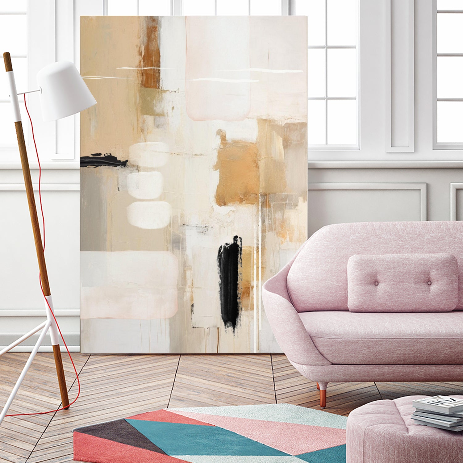 Abstract In Beige 2 by Sally on GIANT ART - orange abstact