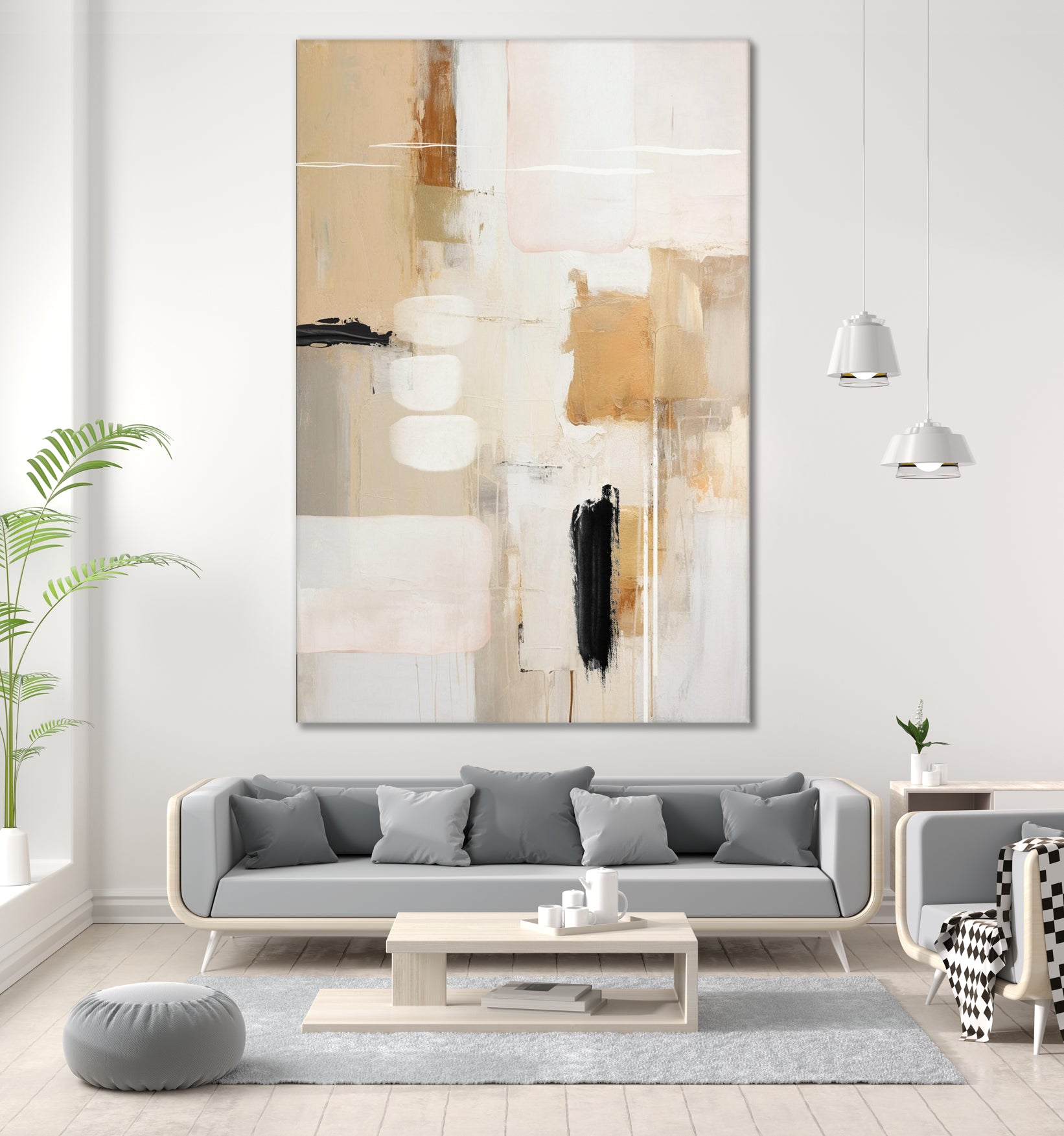 Abstract In Beige 2 by Sally on GIANT ART - orange abstact