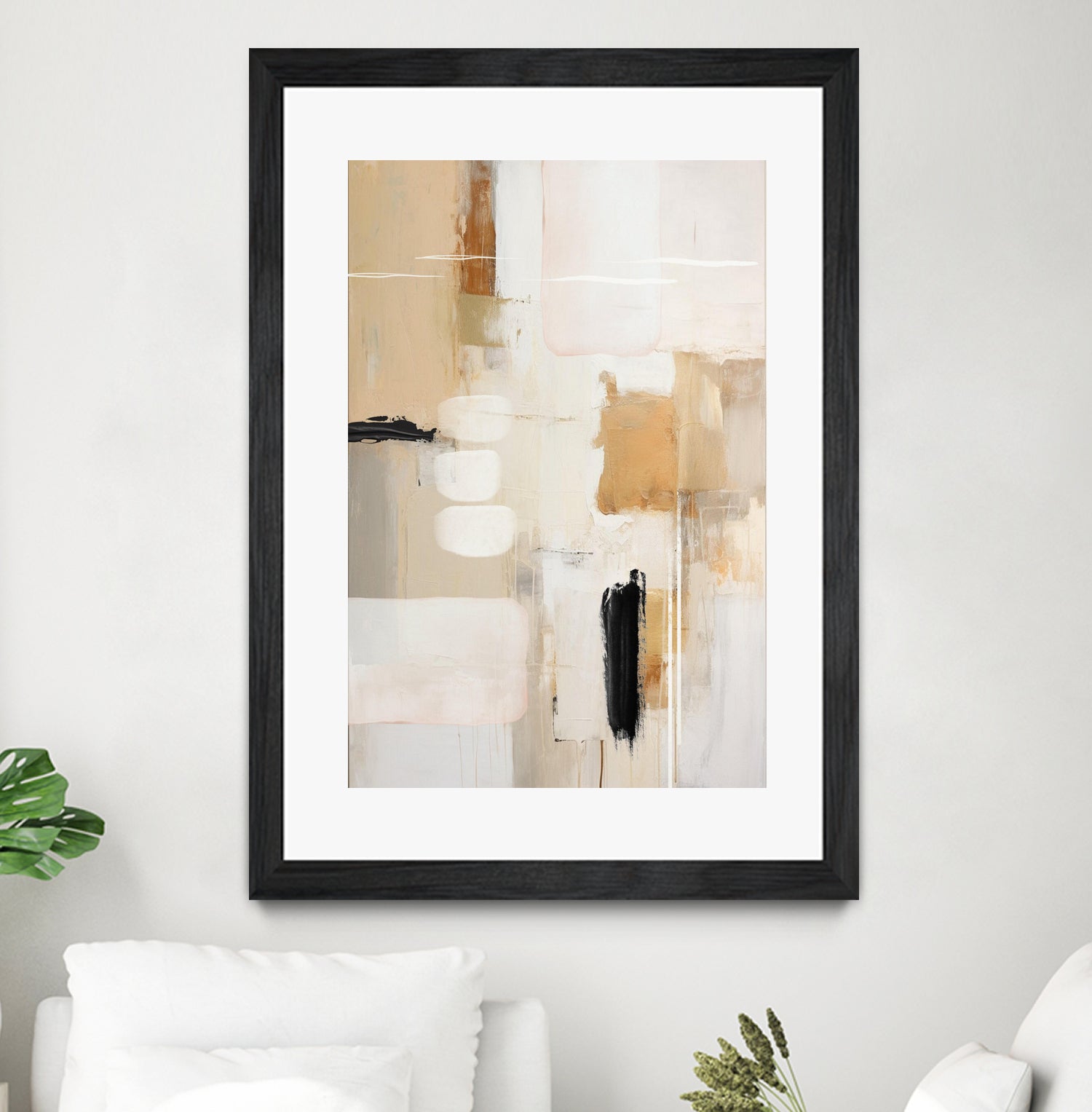 Abstract In Beige 2 by Sally on GIANT ART - orange abstact