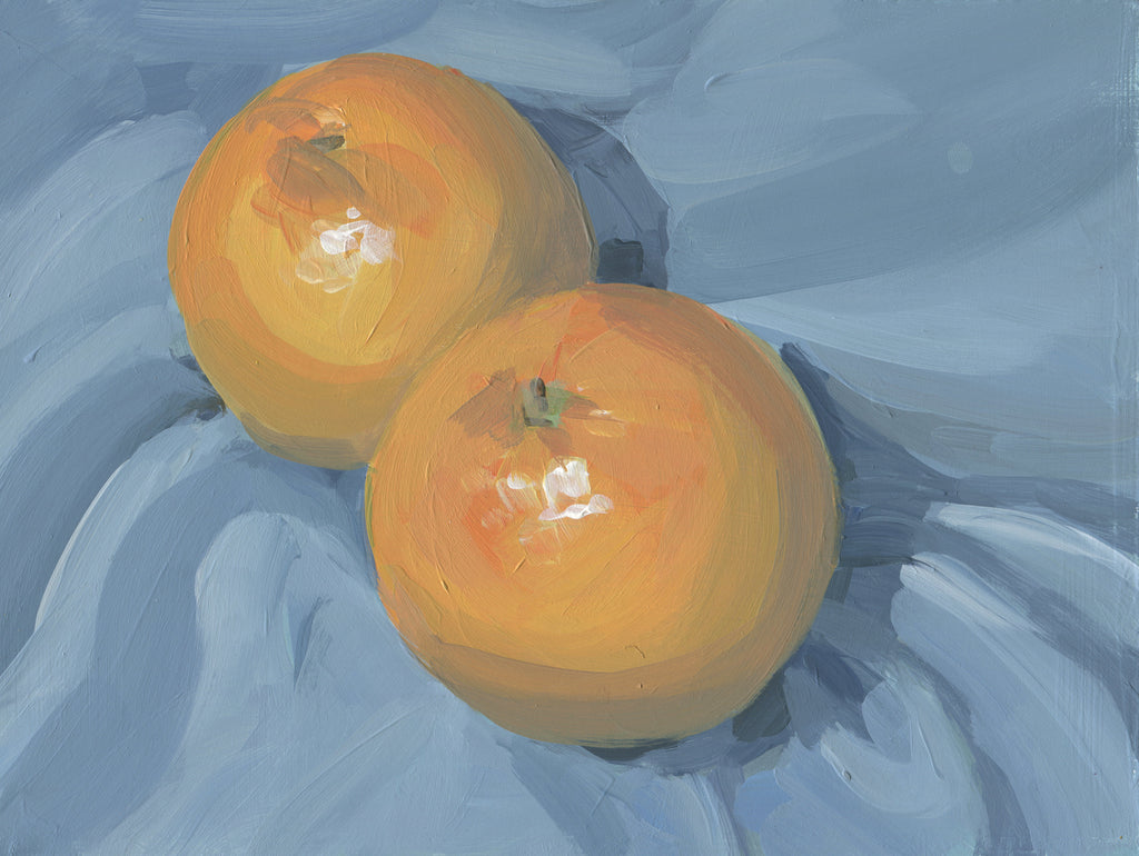 Oranges on Blue by Carrie on GIANT ART - illustration painterly