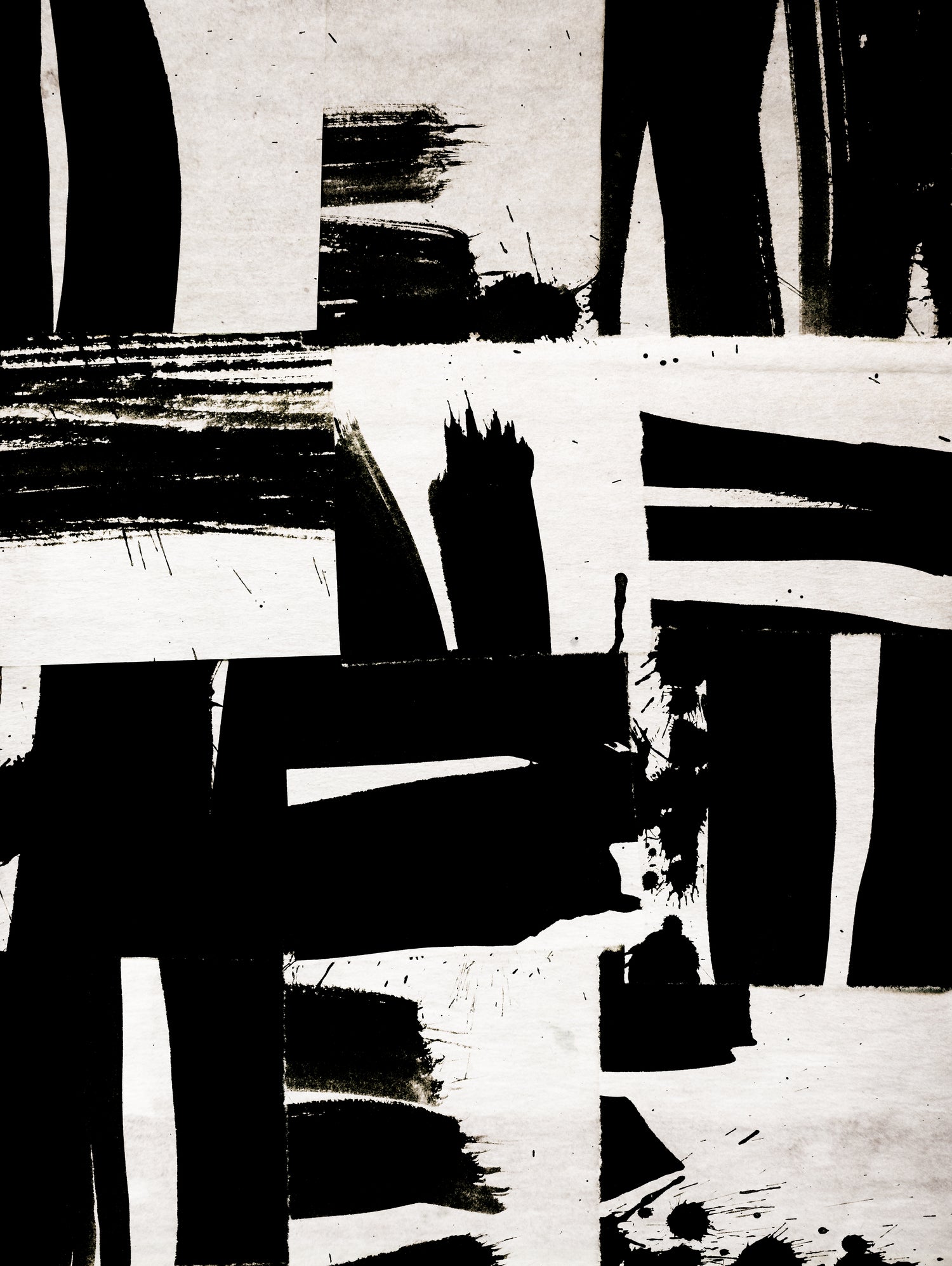 Wabi Sabi Black and White Abstract by Iris Lehnhardt on GIANT ART - collage paintings collage