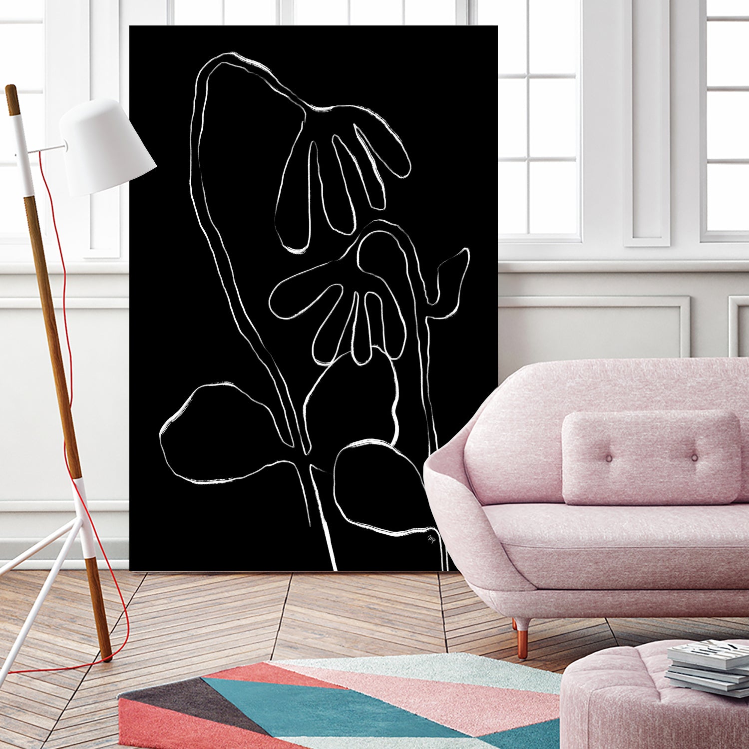 Flower and Leaves Sketch by Martina on GIANT ART - flowers and plants monochrome art