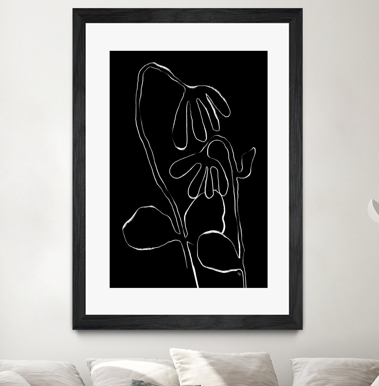 Flower and Leaves Sketch by Martina on GIANT ART - flowers and plants monochrome art