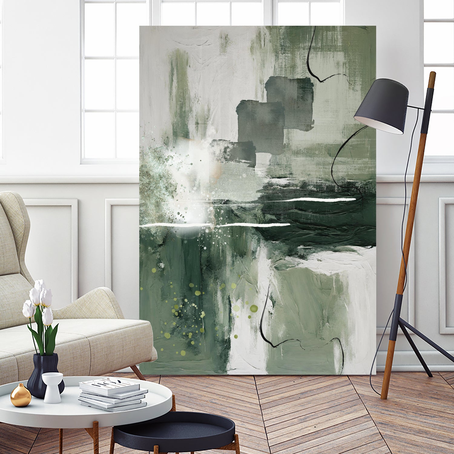 Canvas Greens 1 by Sally on GIANT ART - ann moss