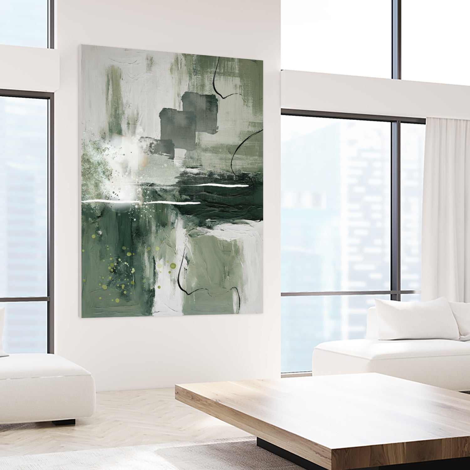 Canvas Greens 1 by Sally on GIANT ART - ann moss