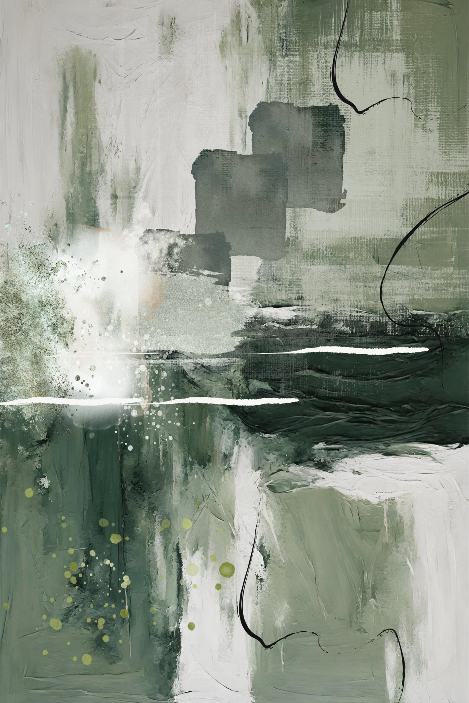 Canvas Greens 1 by Sally on GIANT ART - ann moss