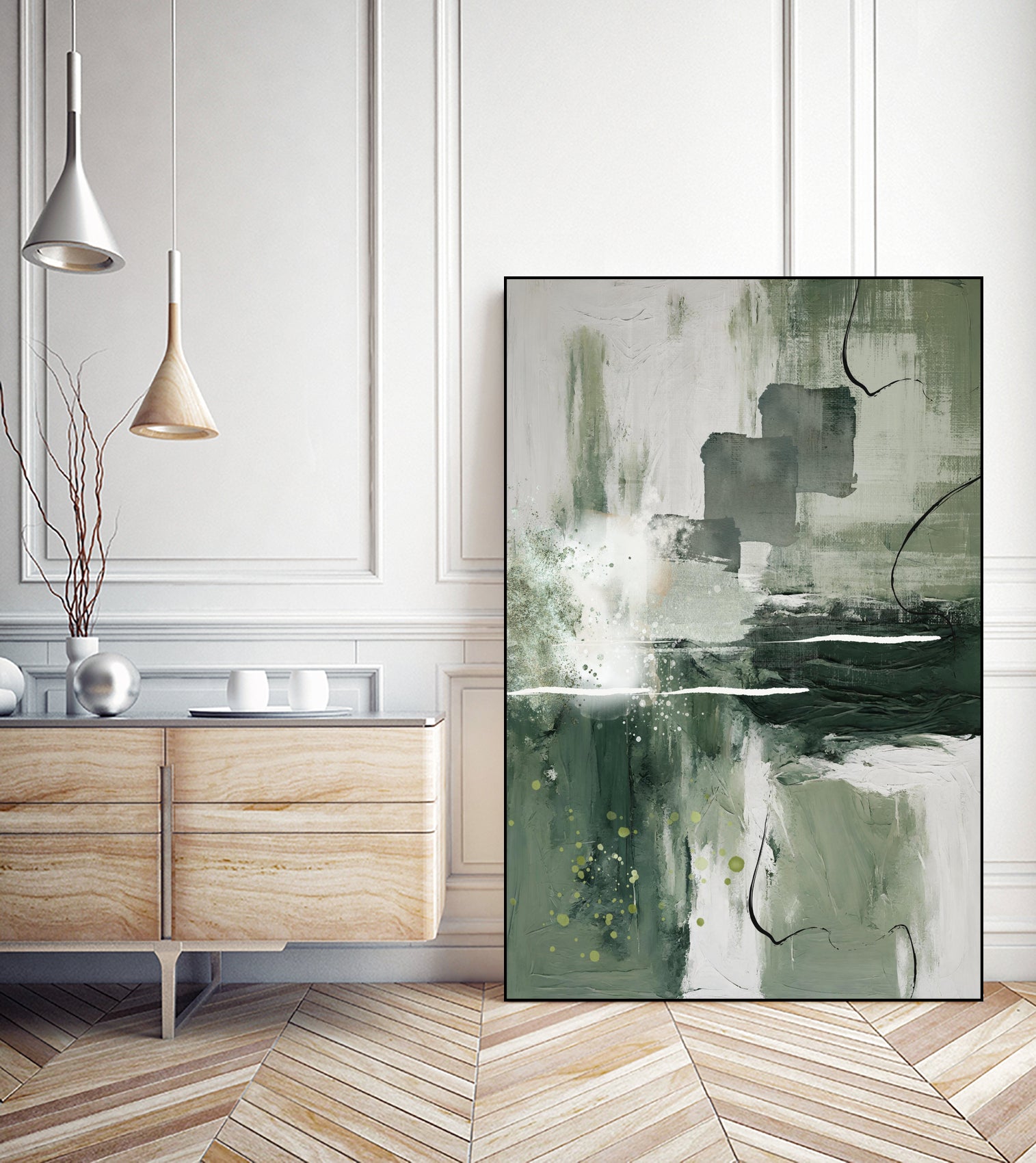 Canvas Greens 1 by Sally on GIANT ART - ann moss