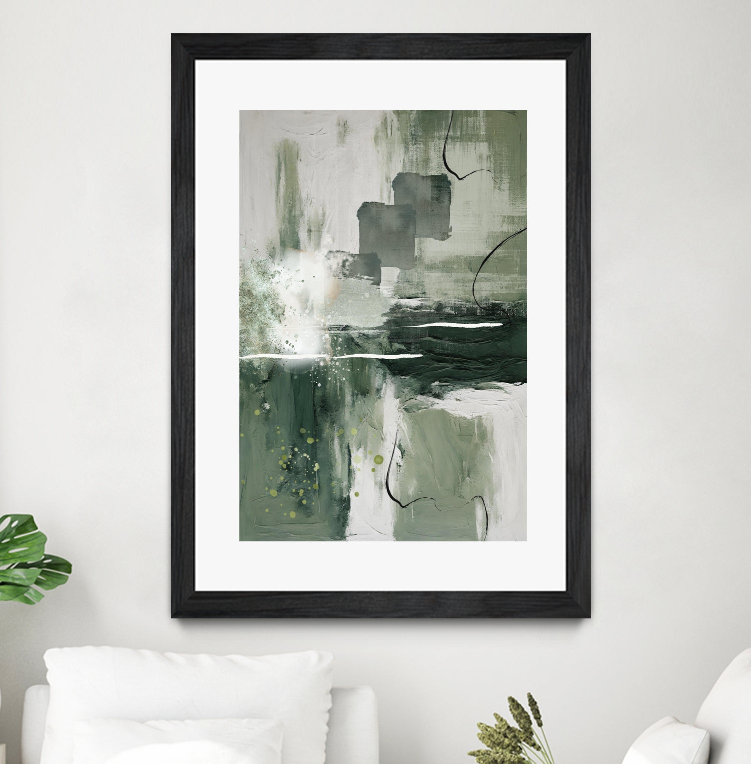 Canvas Greens 1 by Sally on GIANT ART - ann moss