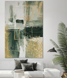 Green and Gold Moment 3 by Sally on GIANT ART - illustration sally ann moss